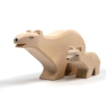 Animaux jouets en bois - Famille d’ours polaires - Montessori - Jouets ouverts 2
