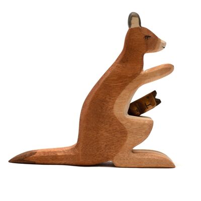Animales de juguete de madera - Canguro - Montessori - Juguetes abiertos