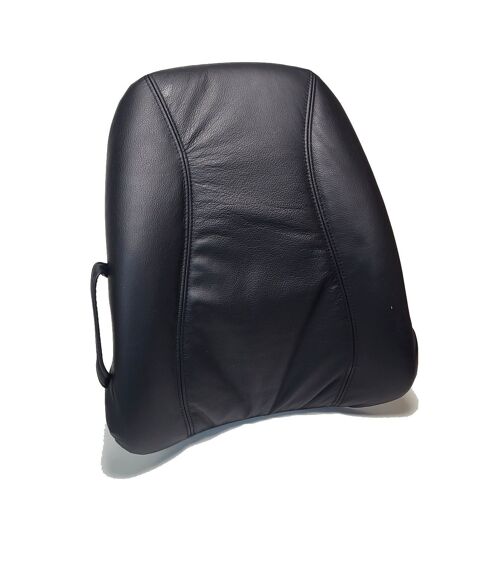 Black ObusForme executive leather lowback backrest support pillows