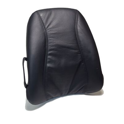 Black ObusForme executive leather lowback backrest support pillows