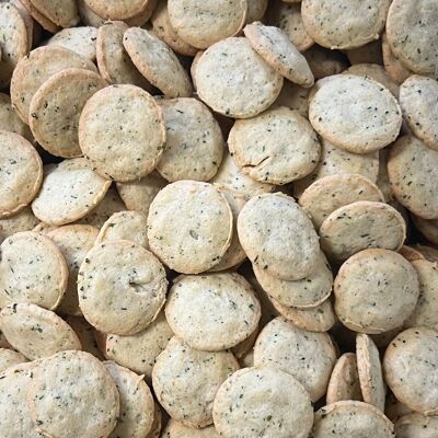 Salted Cookies Bulk 1 Kg: mini aperitif cookies: Fresh Cheese, Garlic and Fine Herbs