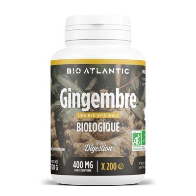 Organic Ginger - 400 mg - 200 tablets