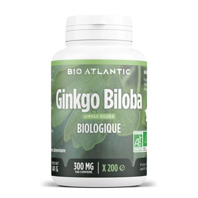 Organic Ginkgo biloba - 300 mg - 200 tablets
