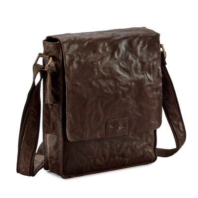 Pello Brown Herrentasche aus gewaschenem Leder #UM102 - Medium