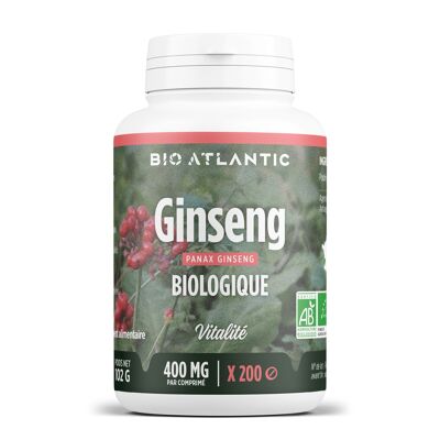 Ginseng Orgánico - 400 mg - 200 tabletas