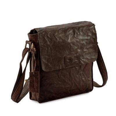 Pello Brown Herrentasche aus gewaschenem Leder #UM101 - Small