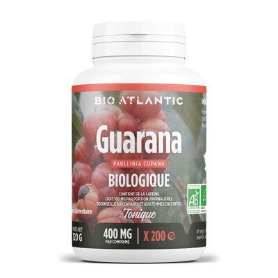 Organic Guarana - 400 mg - 200 tablets