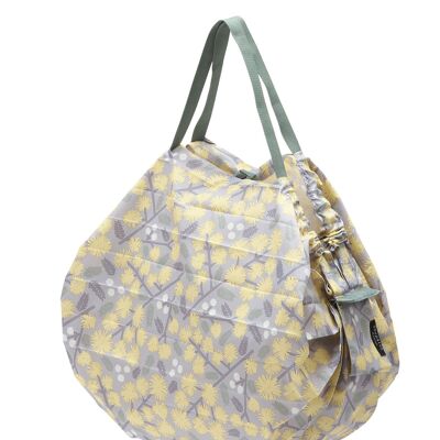 Shupatto compact foldable Japanese shopping bag size M - HANA (Mimosa)