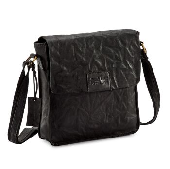 Sac homme en cuir lavé noir Pello #UM101 - Petit 1