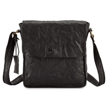 Sac homme en cuir lavé noir Pello #UM101 - Petit 2