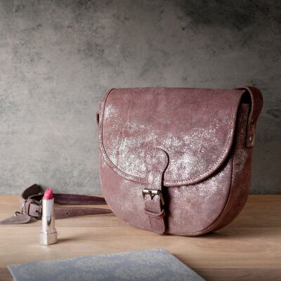 Borsa da sella Sara Metallic Magpie #LB903 Taupe