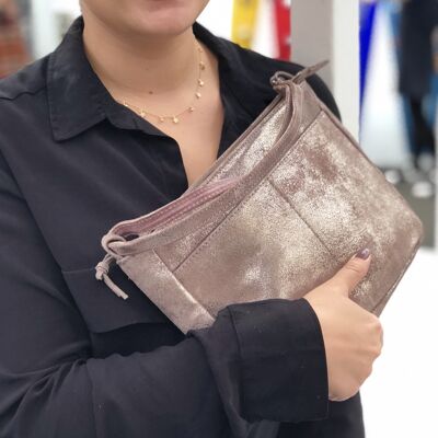 Bolsa organizadora metálica Magpie Belinda # LB902 Taupe