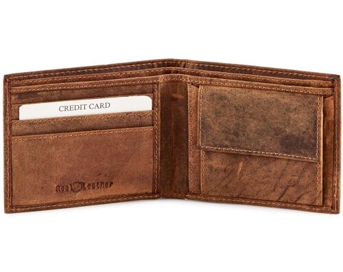 Genuine Leather Distressed Leather Coin Wallet #702