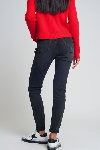 Jean skinny taille haute noir 3