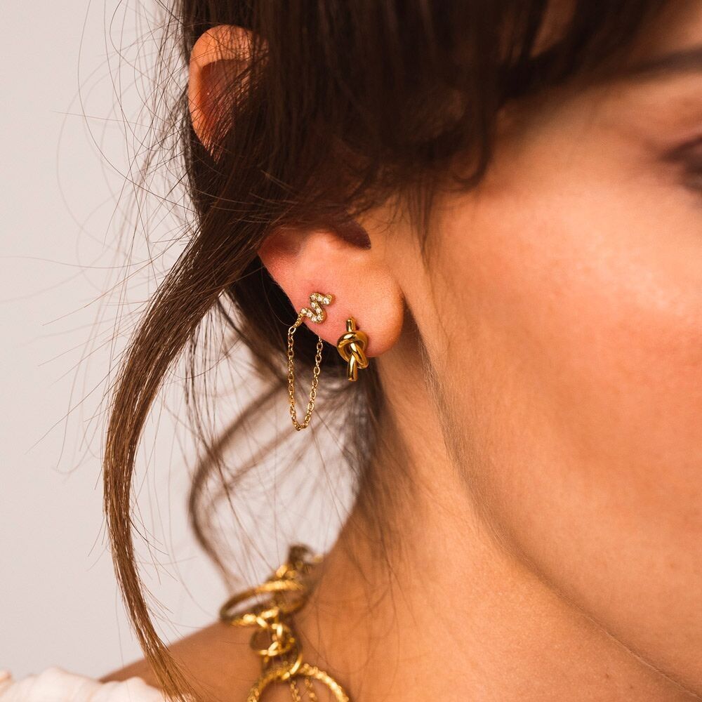 Orecchini pendenti Serpille - serpente e ossidi di zirconio