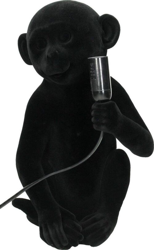 Table Lamp Monkey Polyresin Black