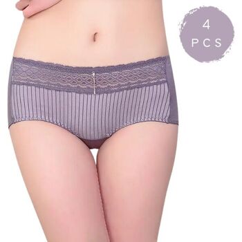 green-goose Slips Femme Bambou | 4 pièces | Taille S/M | Violet 1