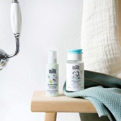 Set de cuidado facial infantil orgánico y natural - Mes Soins d'amour - Agua limpiadora micelar + crema hidratante para niños