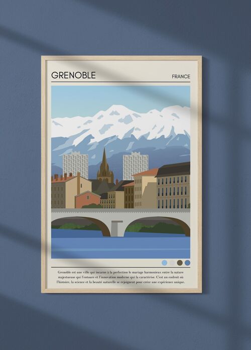 Affiche ville Grenoble Vintage