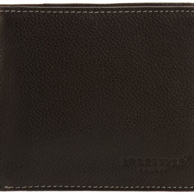 Pratico - mens ID pullout leather trifold wallet #GW51 Black