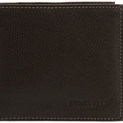 Pratico - mens ID pullout leather trifold wallet #GW51 Black
