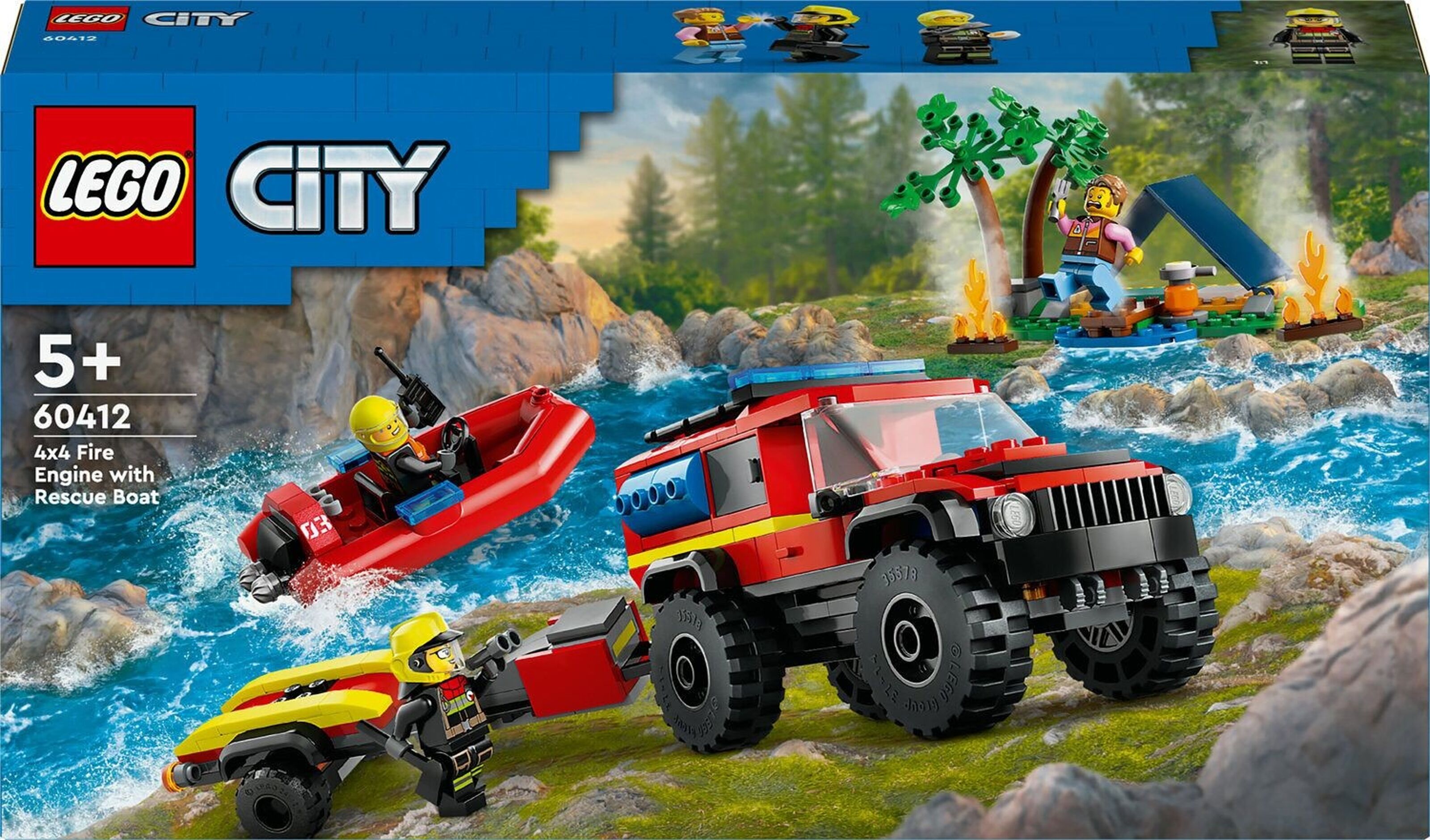 LEGO City 4x4 Fire Truck with Rescue Boat • Set 60412