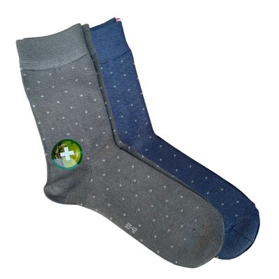 green-goose Bamboo Men Socks | 2 Pair | Dots
