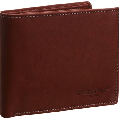 Pratico - mens ID pullout leather trifold wallet #GW51 Cognac