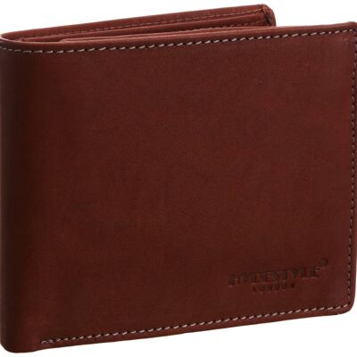 Pratico - billetera triple de cuero extraíble para identificación para hombre # GW51 Cognac