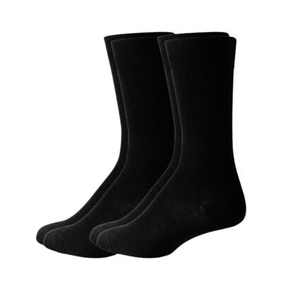 chaussettes en bambou green-goose Femme | 2 paires | Taille 36-41 | Noir