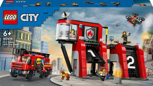 LEGO 60414 - Caserne Et Camion de Pompiers City