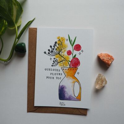 Watercolor card - Some flowers for you