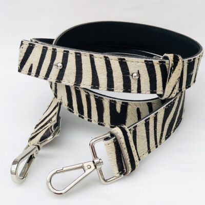 Cinturino di ricambio per borsa a tracolla in pelle Zebra Hair On Hide