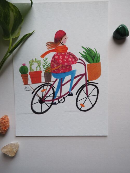 Art print A5 - Vélo plantes