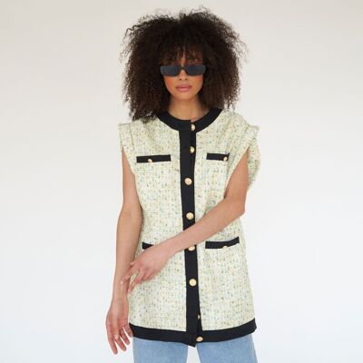 BERMAU tweed sleeveless jacket