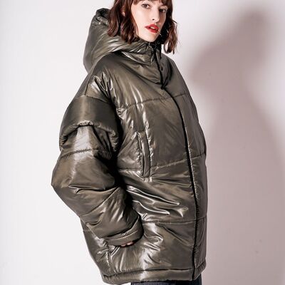 Oversized down jacket SILVER