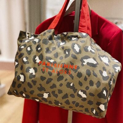GM leopard shopping bag