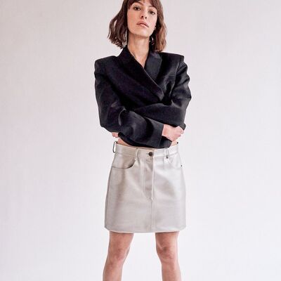 AUFAN silver mini skirt