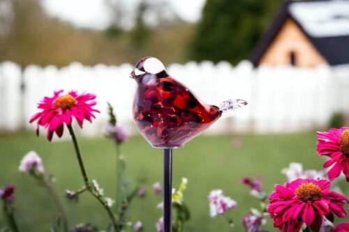 GARDEN SPICK BIRD RED | GARDEN OBJECT | GARDEN DECORATIONS | BIRD ON STICK | 15x8x80 cm