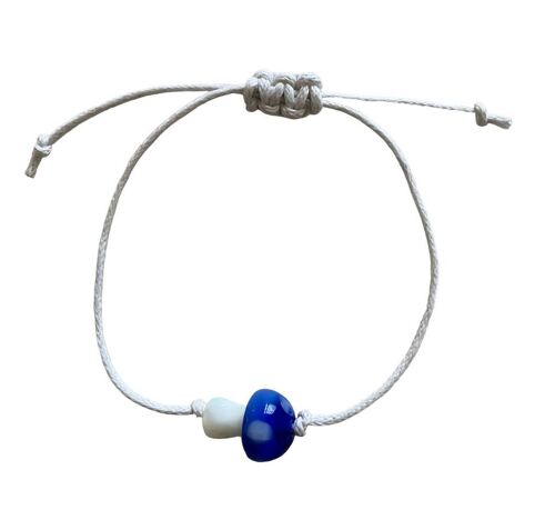 sustainable kids bracelet mushroom blue - handmade in Nepal