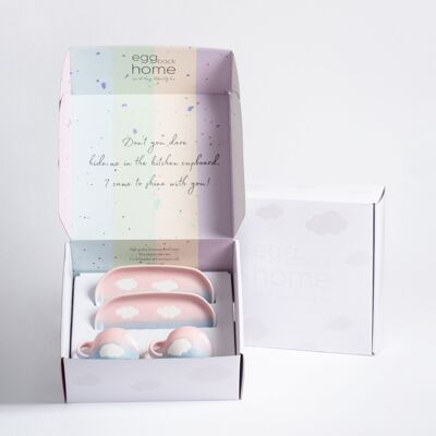 Cloud Sunset Set 2 Espresso Mug + 2 Mini Tray - Gift Collection