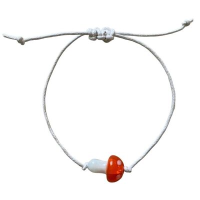 bracelet pour enfants durable champignon orange - fait à la main au Népal