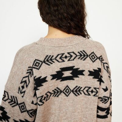 suéter jacquard granate