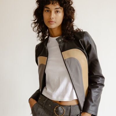 Hvar tricolor leather jacket