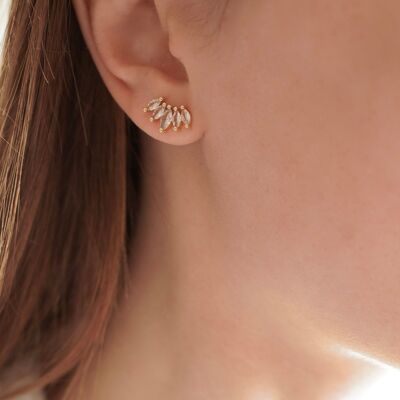 Brilliant stainless steel drop earrings