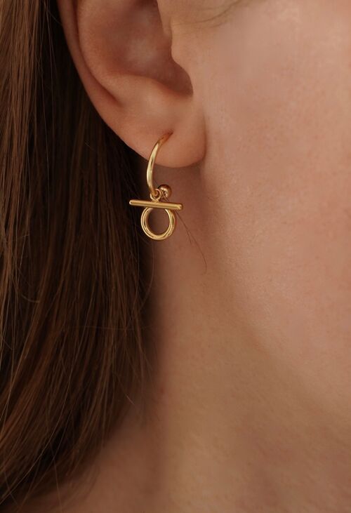 Boucles d'oreilles pendantes en acier inoxydable pendentif rond