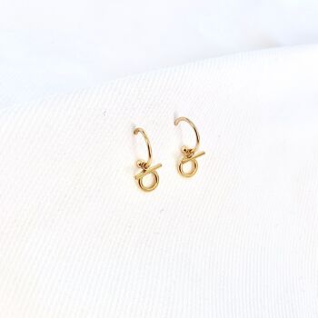 Boucles d'oreilles pendantes en acier inoxydable pendentif rond 2