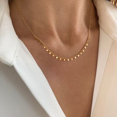 Collier en acier inoxydable chaine billes minimaliste