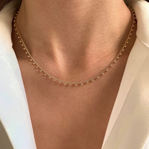 Collier acier inoxydable chaine billes minimaliste