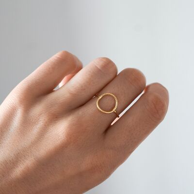 Anello da donna moderno in acciaio inossidabile, anello rotondo